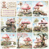 Creatief Art Forest Fairies 8x8 Inch Paper Pack Mushroom Houses (CCOA-FAIRY-02)